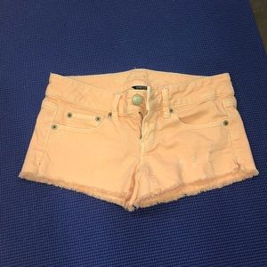 Pale Orange Distressed American Eagle Shorts